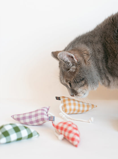 MODERN MOUSE CATNIP TOY - GINGHAM